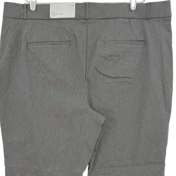 Liz Claiborne Women Amy Pull-on Straight Mid-Rise Charcoal Heather Pants 24W NWT - Picture 4 of 11
